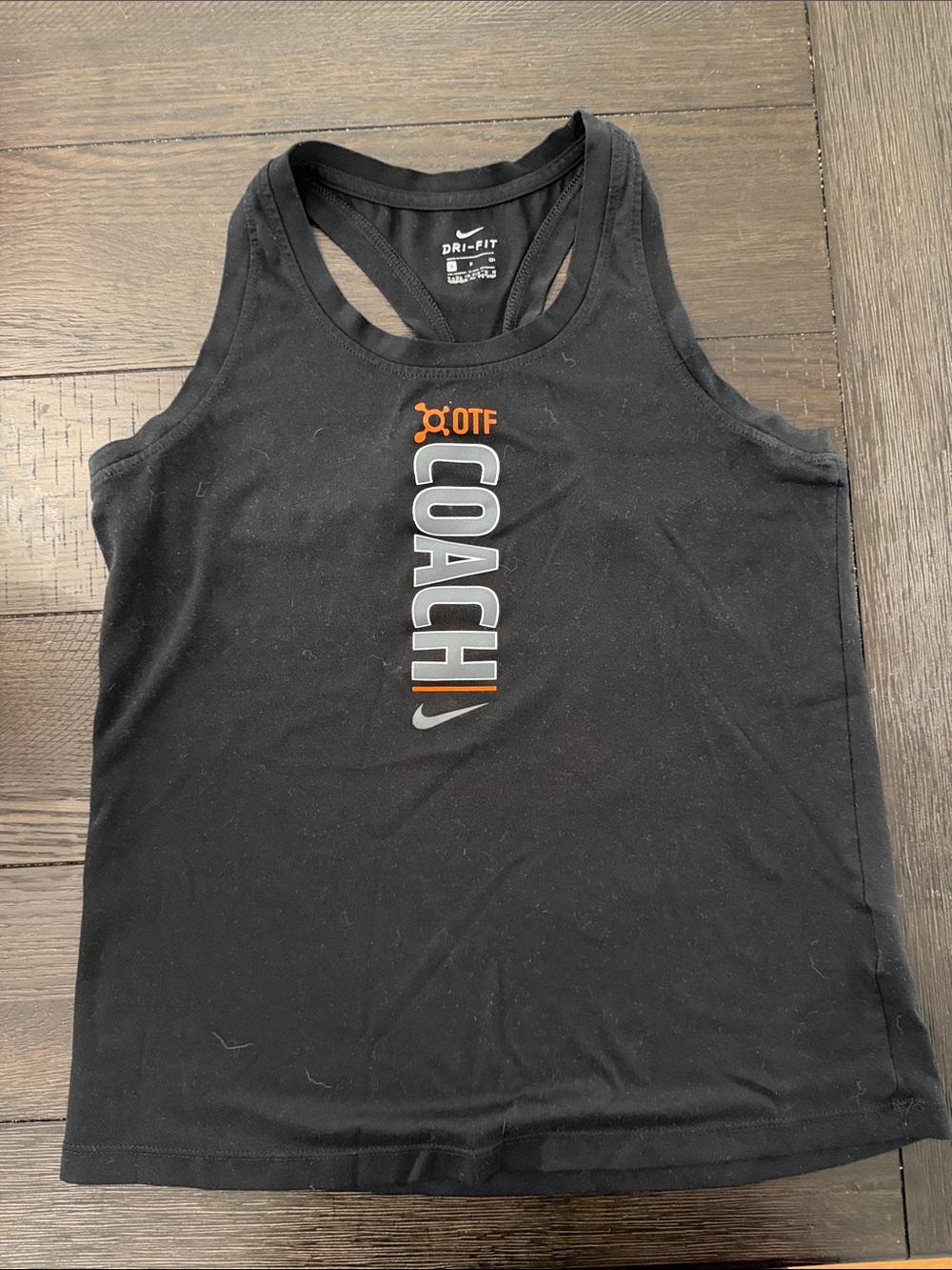 Nike Black Tank Top with White and Orange COACH Logo